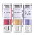 Shower Soap Dispenser Wall Mounted No Drill Shampoo Dispenser for Shower Wall Shampoo and Conditioner Dispenser Bathroom Hotel 3 * 300ml White with 3 Labels - color: White 3