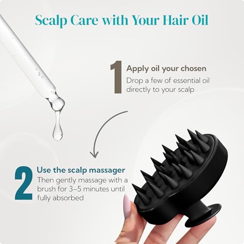 HEETA Hair Scalp Massager Shampoo Brush 2 Pack, Soft Silicone Bristles to Remove Dandruff, Waterproof Hair Scrubber for Both Wet Dry Use, Suitable for Men & Women (Black & Purple) - color: 01- Purple & Black