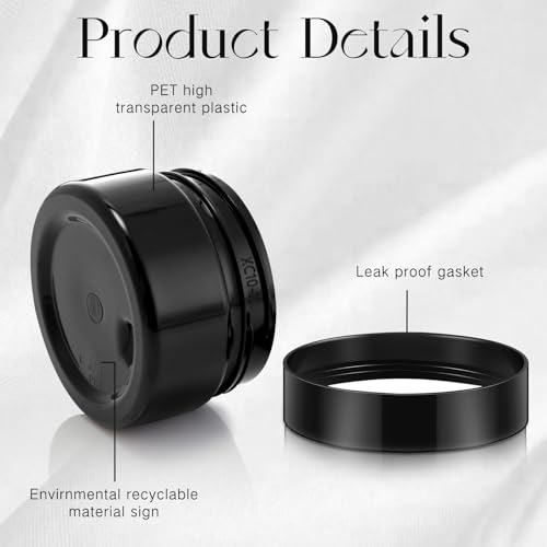 Patelai 4 Pieces Round Wide-mouth Leak Proof Plastic Container Jars with Lids for Travel Storage Makeup Beauty Products Face Creams Oils Salves Ointments DIY Making(1 Ounce,Pure Black) - color: Pure Black, size: 1 Ounce