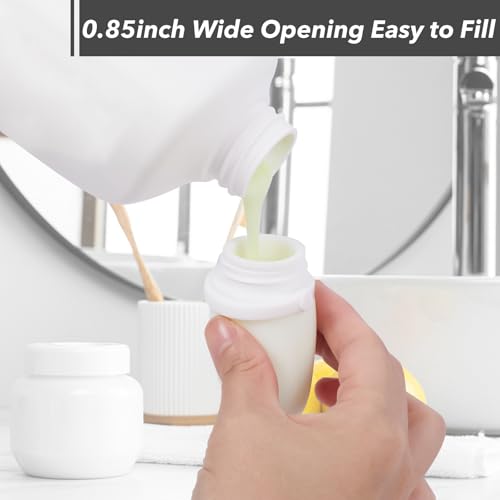 1oz Silicone Travel Bottles for Toiletries (4-Pack), TSA Approved Leakproof Toiletry Bottles with Locking Lid, Refillable Travel Size Containers for Shampoo, Body Wash, Camping & Trips (Grey White) - color: Grey White