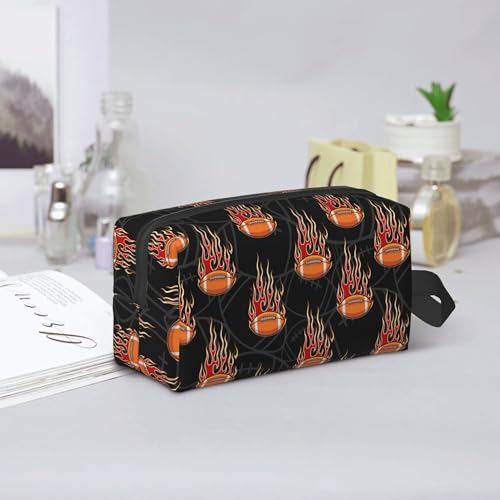 Kids Travel Toiletry Bag for Boys Girls - Waterproof Makeup Pouch Hanging Cosmetic Wash Bags Dopp Kit Shaving Bag for Toiletries Accessories(Fire Football) - color: Fire Football