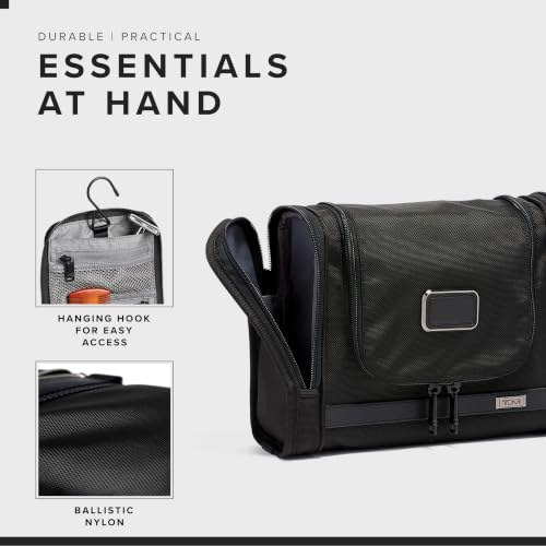 TUMI - Alpha Hanging Travel Kit - Toiletries and Cosmetics Organizer - Travel Essentials Bag with Hooks & Pockets - Black - color: Black