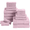 Modern Threads Air Cloud 18-Piece Towel Set - 100% Zero-Twist Cotton, 500 GSM, Quick Dry & Plush, Pink - color: Pink, size: 18 Pcs Towel Set