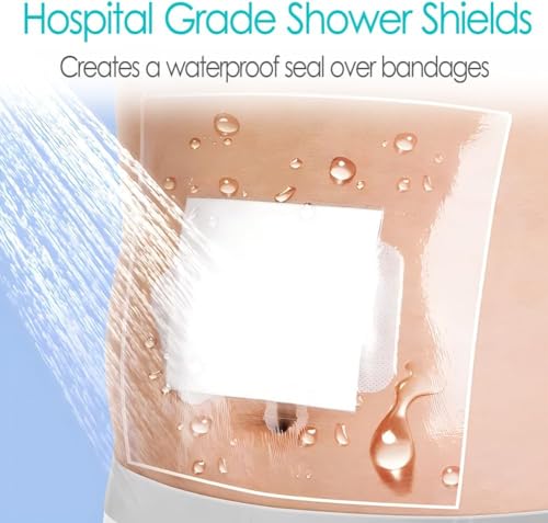 Waterproof Catheter Shower Cover,Shower Protector Dialysis Catheter Pd Picc Line Shower Cover Wound Bandage,Bathing Water Barrier Protector Non Adhesive Dressing (25pcs) (6 x 6 Inch) - size: 6 x 6 Inch