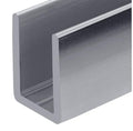 Brixwell SDCD38PS-CCP4 Polished Stainless 3/8" Fixed Panel Shower Door Deep U-Channel - 4 inch Sample - color: Polished Stainless Steel, size: 4 Inch - Sample
