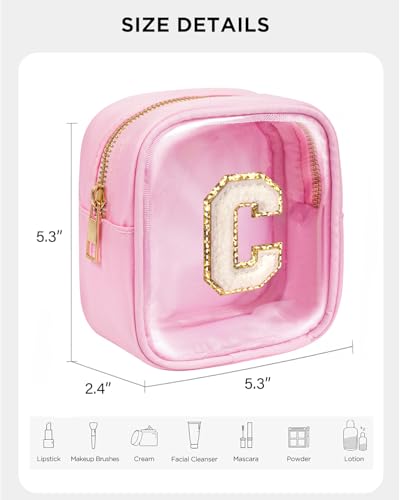 KOTORA Travel Clear Makeup Bag Toiletry Bag, Make up Bag Waterproof Toiletry Bags for Women Cosmetic Bag Preppy Stuff Brithday Gifts for Women Personalized Pink Mother Girlfriend Wife Gifts - color: Pink, style: C