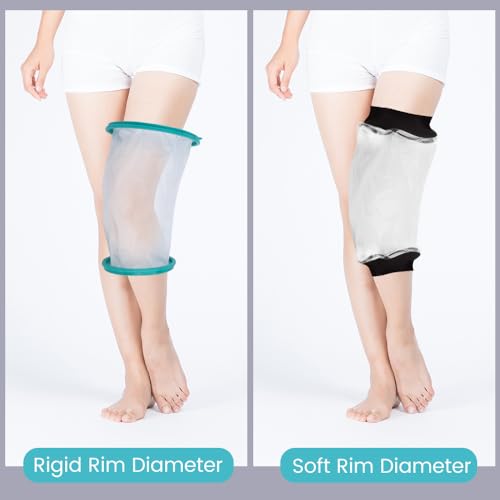 Cast Covers for Shower Leg, Waterproof Cast Cover for Showering, Knee Surgery Recovery Equipment, Waterproof Knee Brace, Knee (Diameter - 7.9") - color: Knee, style: Reinforced Green