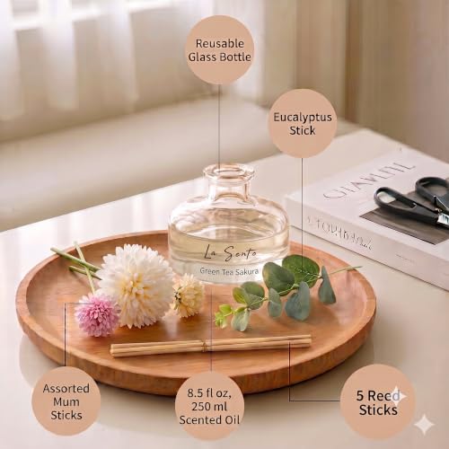 Green Tea Sakura Reed Diffuser Set, 8.5 fl oz/ 250ml | 8.5 fl oz, 250ml