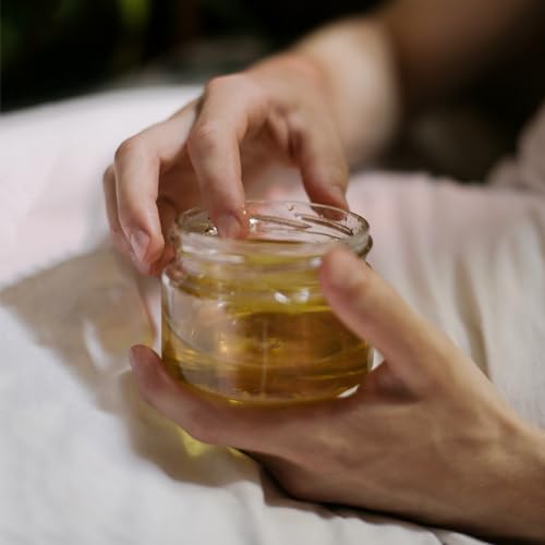 2 oz Small Glass Containers with Lids, Glass Jars with Woodgrain Lids & Inner Liners, Reusable Travel Containers for Creams, Makeup, Lotion, Cosmetic - 3 pack - color: Clear-3 Pack-2oz