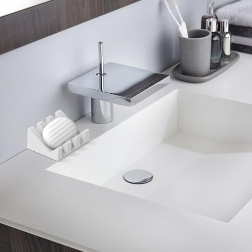 Soap Dishes with Suction Cups, Silicone Soap Holder & Saver with Drainage, Bar Soap Holder for Shower for Bathroom, Kitchen, Bathtub, Easy to Clean, Keep Soap Dry, Extend Soap Life(Light Grey) - color: Light Grey