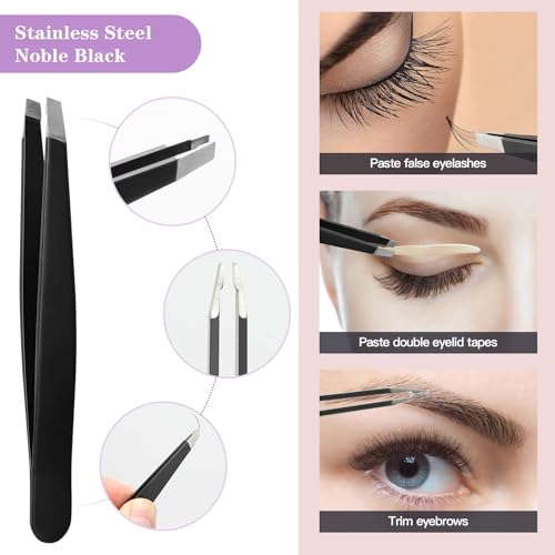 Eyebrow Razor, 7 in 1 Brow Kit, Eyebrow Trimmer Set Including Brow Razors, Brush, Scissors, Tweezers, with Plastic Box for Women Men Eyelash Facial Grooming