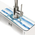 Kitchen Sink Splash Guard，Watercolor blue white turtle Faucet Mat Sink Gadgets-Super Absorbent Fast Drying Mat Drip Catcher for Kitchen, Bathroom,Sink Mat, Dish Drying Mat, Bathroom(15" X 5.5" )