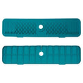 24 Inch Faucet Mat for Kitchen Sink Silicone Sink Splash Guard 5° Slope Faucet Draining Mat Dish Soap Sponge Holder Around Faucet Bathroom Gadgets Sink Accessories Drying Mats Organizer, Blue - color: Blue