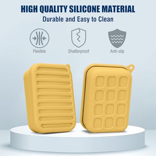 Superior Leak-Proof Silicone Travel Soap Case with Drainage Lid/Layer, Compact Bar Soap Container, Durable Soap Holder for Camping, Gym, and Travel Size Toiletries (Butter-Yellow) - color: Butter-yellow