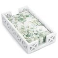 Guest Towel Holder Tray for Bathroom Napkin Holder Modern Disposable Hand Towel Holder Basket White Wooden Napkins Holder for Table Paper Rustic Bathroom Towel Tray Flat Wood Dinner Napkin Holder - color: White
