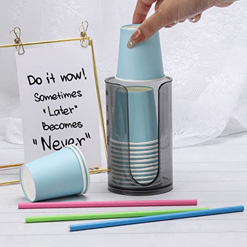 LoveBB Small Paper Cup Dispenser - Disposable Cup Storage Holder for Bathroom Vanity Countertop's Rinsing/Mouthwash Cups, Black - color: Black