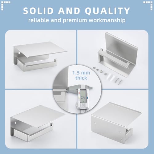Angle Simple Toilet Paper Holder with Shelf, 304 Stainless Steel Toilet Tissue Roll Holder Brushed Nickel Wall Mount - color: Brushed Nickel, size: Single Rod