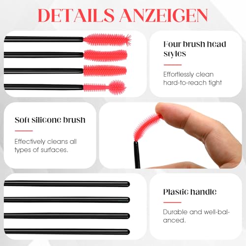 40PCS Sewing Machine Cleaning Brushes Silicone Bristle Maintenance Tools | 4 different brush heads for internal and spool area cleaning, reusable sewing care set with practical storage design