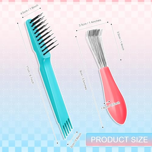 Boao 4 Pcs Hair Brush Cleaning Set Tool Mini Hair Cleaning Brush Cleaner Tool for Removing Dust Home Salon Use(Green) - color: Green