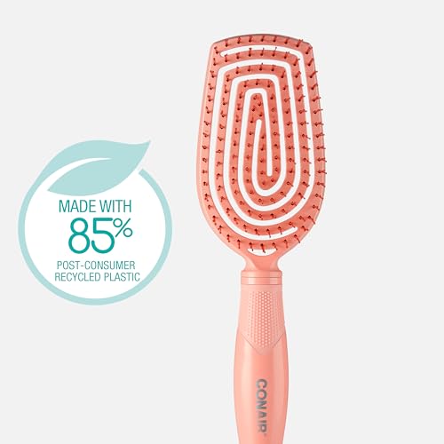 Conair Scalp Care Detangling hairbrush - Curly Hair Brush - Scalp Massager - hairbrushes for women & men - detangler for all lengths - can use wet or dry - Standard - color: Coral Pink, size: 1 Count (Pack of 1)