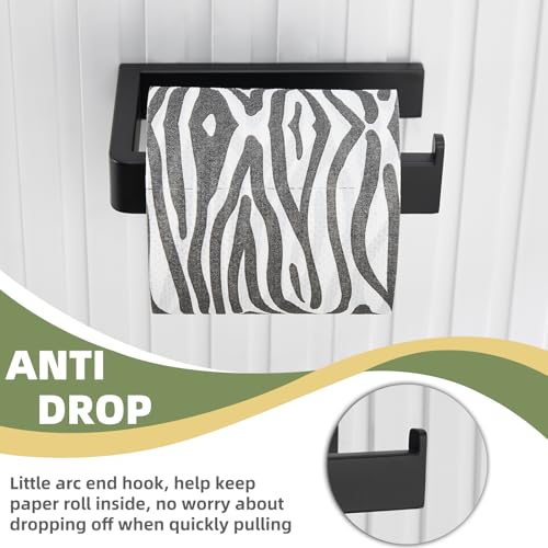 APLusee Matte Black Toilet Paper Holder, 304 Stainless Steel Tissue Hanger, Wall Mounted - color: Matte Black