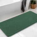 Chenille Bath Rug Runner, Ultra Soft Absorbent Bathroom Mat, Non-Slip PVC Backing, Machine Washable, 47x17, Dark Green - color: Dark Green, size: 1'5" x 3'11" (47"x17")