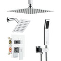 Shower Faucet Set Shower System - SR SUN RISE Polished Chrome Shower Trim Kit with Dual Shower Head, 10'' Ceiling Rainfall 6'' Wall Mount with Handheld Shower for Couples, Complete 6 Diverter Valve - color: Chrome, size: 10 Inch
