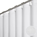 BTTN Extra Long Fabric Shower Curtain - 84 Inches Long Linen Textured Heavy Duty Cloth Shower Curtain Set with 12 Plastic Hooks, Large Hotel Luxury Polyester Bath Curtains for Bathroom(72"x84", White) - color: White, size: 72"W x 84"L (Pack of 1)