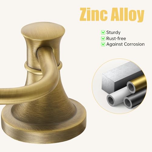 BESy Antique Brass Toilet Tissue Paper Holder Bathroom Accessories Toilet roll Paper Hanger, SUS304 Stainless Steel,Wall Mounted, Rustproof - color: Antique Brass