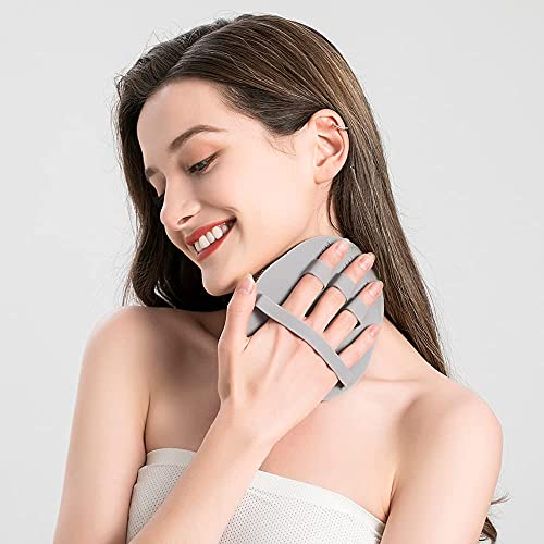 1 Pack Silicone Shower Brush, Body Wash Exfoliating Skin Massage Scrubber | Soft Dry Skin Brushing Glove Loofah, Fit for Sensitive and All Kinds of Skin,Gray - color: Gray