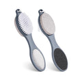2 Pcs 4 in 1 Foot Brush for Use in Shower with Pumice Stone, Foot Rasp and Sandpaper, Foot Scrubber Brush for Feet, Dead Skin Remover for Foot Care - style: 2 Black Gray Foot Brush