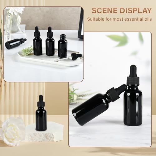 NOOEEISS 12 Pcs, 2oz Black Glass Eye Dropper Bottle, Tincture Bottles with Leak-Proof Design, Stronger Suction, for All Kinds of Mixed Liquids - color: Black, size: 2oz-12Pack