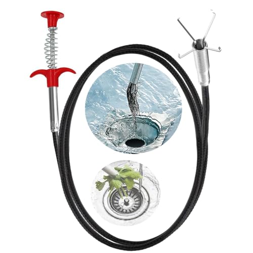 33.8 inch Drain Snake Hair Drain Clog Remover Tool - Sink Drain Cleaner for Toilet Sewer Shower Kitchen Bathroom Tub Clogged Drains Opener Cleaning Tool, Flexible Grabber Claw Pick Up Tool (33 in) - style: 33 in