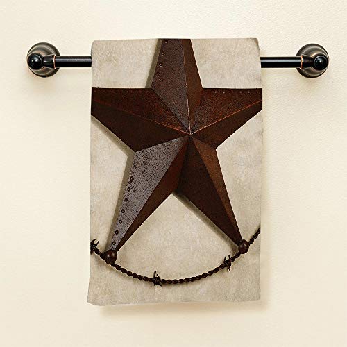 HGOD DESIGNS Texas Star Towels, Rusty Iron Western Star Soft Bath & Kitchen Towels, Spa Hotel Hand Towels 15"X30" - color: Towel-38