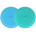 Bathtub Drain Stopper 2 Pack, 5 inches Silicone Tub Stopper Drain Cover, Bath Tub Plug Hair Stopper,Universal Flat Suction Hair Water Shower Stopper Bath Accessories (Blue&Green) - color: Blue&green