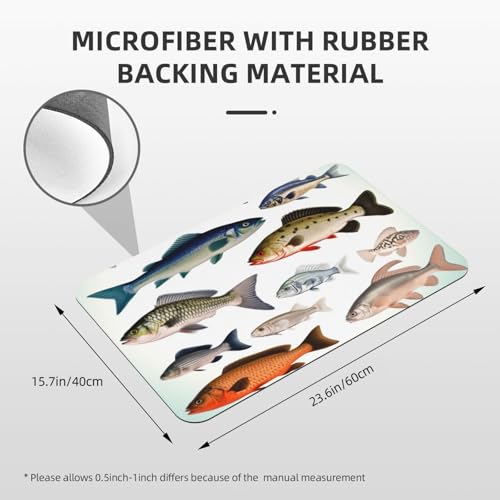 Stone Bath Mats for Bathroom Diatomaceous Earth Bath Mat Super Absorbent Floor Mat Different Fish Stone Drying Mats Quick Drying Diatomite Shower Mat for Bathtub Pad 15.7x23.6in - color: Different Fish