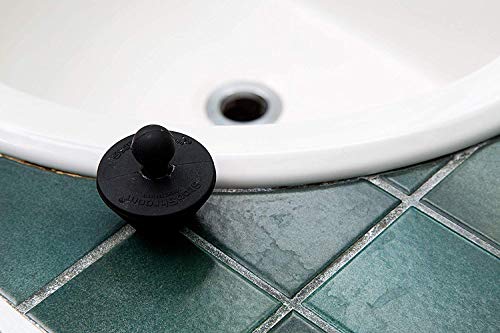 StopShroom Tub 2 Pack Universal Stopper for Bathtub and Bathroom Sink Drains, Black, 6-Pack