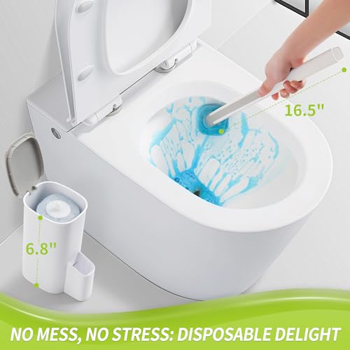 IVYROLL Toilet Bowl Cleaner Wand with 14 Refills, Disposable Toilet Brush Set with Holder, Cleaning System Starter Wand Kit, Bathroom Cleaning Set - size: 1 Count (Pack of 1)