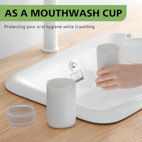 Travel Toothbrush Case, Portable Tooth Brush Holder and Toothpaste Cover Container with Mouthwash Cup, Compact Oral Clean Tools Organizer for Traveling/Camping/School/Home (Grey, Extra Large) - color: Grey, size: X-Large