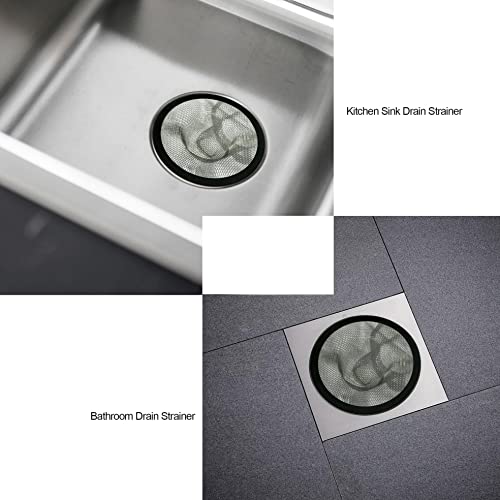Sink Strainer 2Pcs Stainless Steel Metal Mesh Sink Drain Strainer Large Wide Brim 4.5" Diameter for Most Kitchen Sink Bathroom Bathtub Shower Room Balcony Drains - size: 4-1/2 Inch