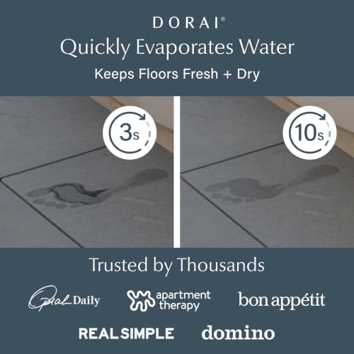 Dorai Home Stone Bath Mat for Bathroom | Quick-Drying Diatomaceous Earth Shower Mat, Non-Slip Natural Stone Modern Bathroom Rugs, Customizable Design | Slate, Large - 32.1" x 22.8" x 0.6" - color: Slate