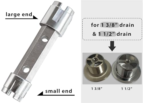 Tub Drain Remover Wrench Removal Tool Dual Ended Dumbell for Bath Drains Heavy Duty Aluminum