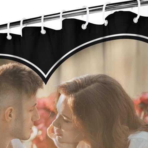 Personalized Shower Curtain Set Custom Photo Shower Curtains Modern Minimalist Home Bathroom Curtain Decor with 12 Hooks 72 Inch Wide * 84 Inch High - color: 1 Photo-2, size: 72"W x 84"L (Pack of 1)