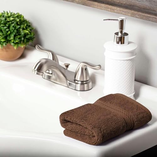 Superior Egyptian Cotton Plush & Absorbent, Face Towel Set of 6, Chocolate | Quick Dry, Soft Luxury Towel Set, Bath Essentials for Bathroom, Guest Bath, Spa, 2 Piece Face, Madeline Towels - color: Chocolate, size: Face Towel 6-Pack