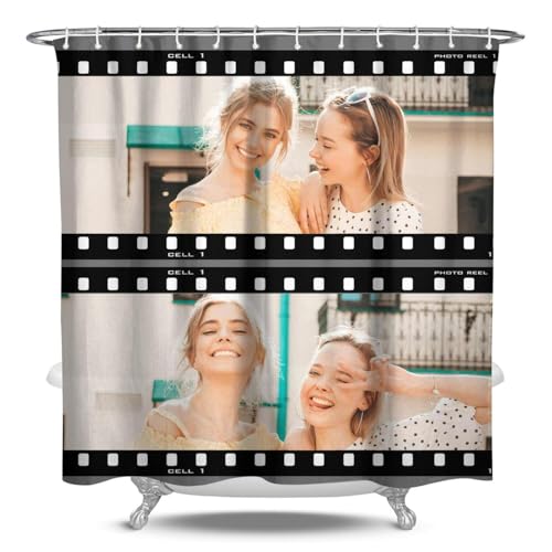 Personalized Shower Curtain Set Custom Photo Shower Curtains Modern Minimalist Home Bathroom Curtain Decor with 12 Hooks 84 Inch Wide * 72 Inch High - color: 2 Photo-2, size: 84"W x 72"L (Pack of 1)