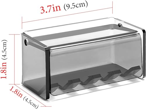 Toothbrush Holder Wall Mounted with Cover for Bathroom, 4 Slots Toothbrush Storage Organizer for Shower, Self Adhesive Toothbrush Hanger Rack for Dorm, Cabinet (Gray Clear) - color: 4slots Gray Clear 1pack