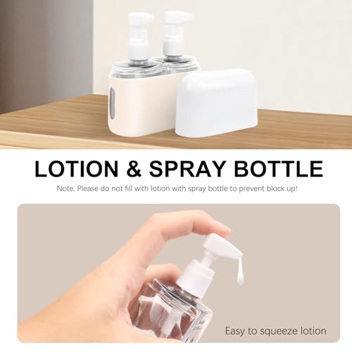 Skycase Travel Bottles - Leak Proof Refillable TSA Approved Travel Size Toiletries, 2 in 1 Liquid Bottles Containers with Labels and Funnel Airplane Accessories Kits for Lotion Liquid (White) - color: White, size: 2 in 1
