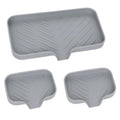 3-Piece Set Silicone Sponge Holder with Dish Drain Board, Silicone Faucet Mat for Kitchen Sink, Sink Tray, Non-Slip Bathroom and Kitchen Accessories