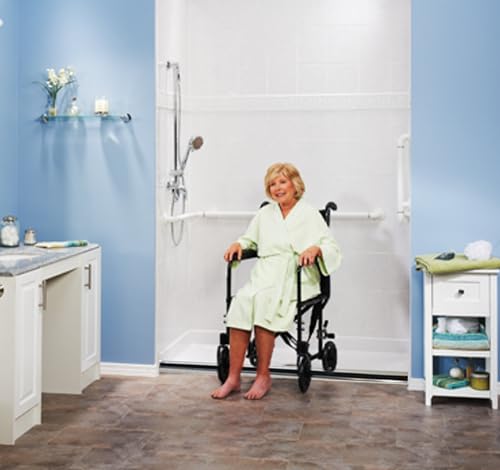 Collapsible Shower Threshold Water Dam, Shower Water Guard, ADA Wheelchair Easy Access, 48 inches Long.