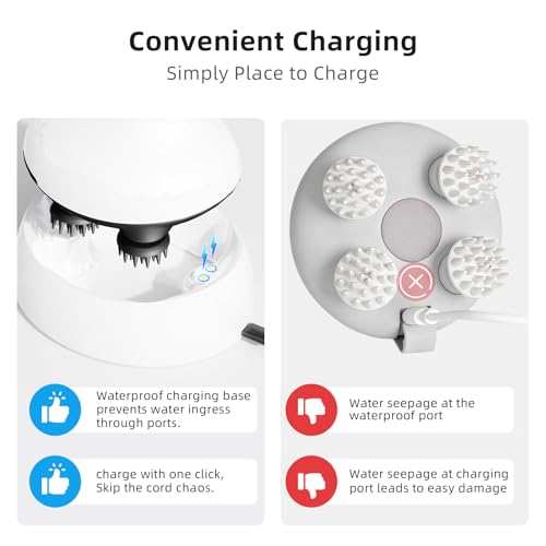 Electric Scalp Massager with Mutlti-Modes Vibration & Waterproof, Held Portable Head Scratcher Massager for Hair Growth, Deep Clean and Stress Relax